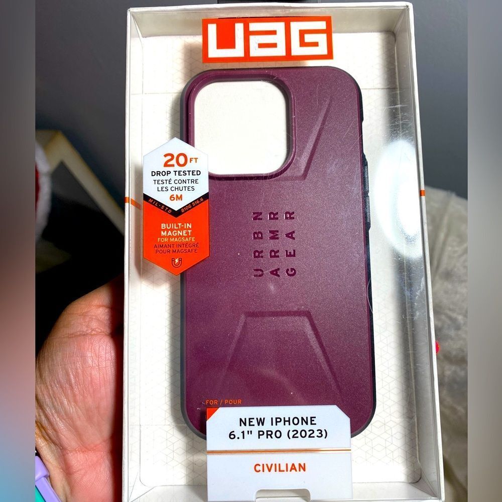 Urban Armor Gear case for iPhone 15 pro in Bordeaux NWT